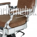 Кресло Барбера Ричард, цвет коричневый, каркас хромированный